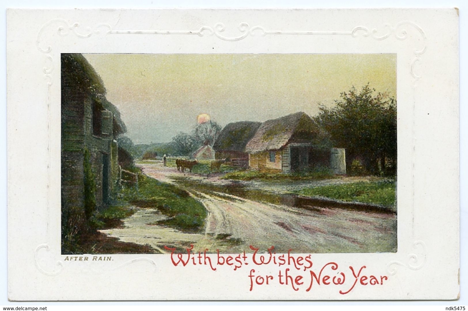 UNKNOWN ARTIST : AFTER RAIN - WITH BEST WISHES FOR THE NEW YEAR - 1900-1949