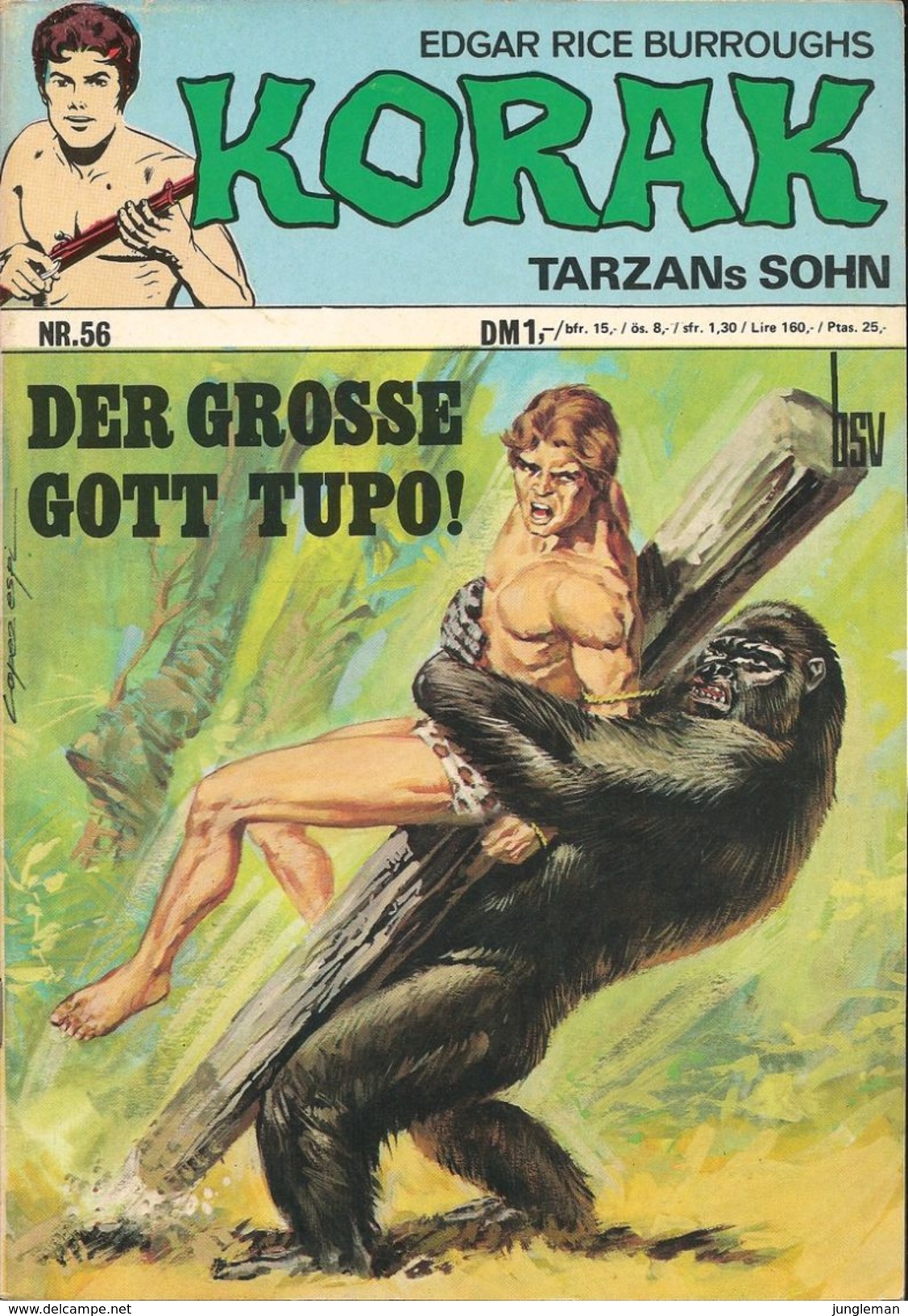 Korak Tarzans Sohn N° 56 - En Allemand - 1972 - Bildschriftenverlag, Alsdorf - TBE - - Autres & Non Classés