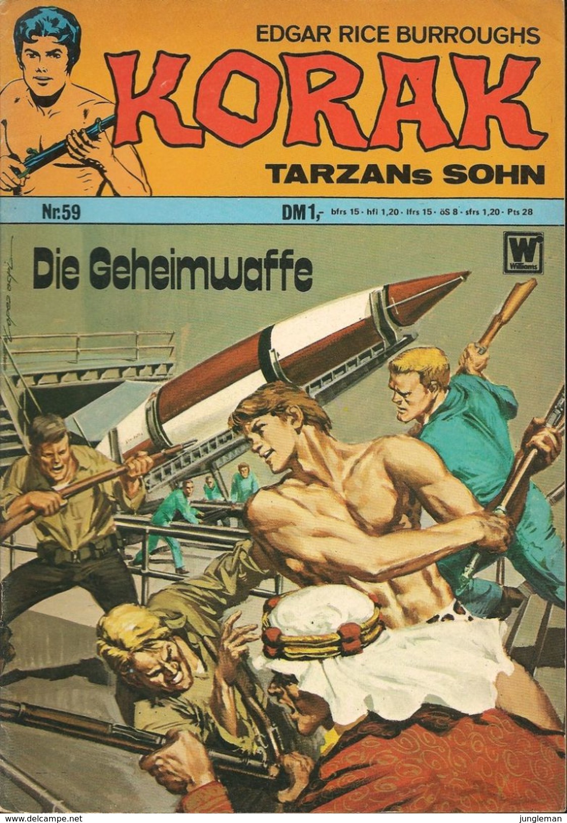 Korak Tarzans Sohn N° 59 - En Allemand - 1973 - Williams Verlag, Alsdorf - TBE - Sonstige & Ohne Zuordnung