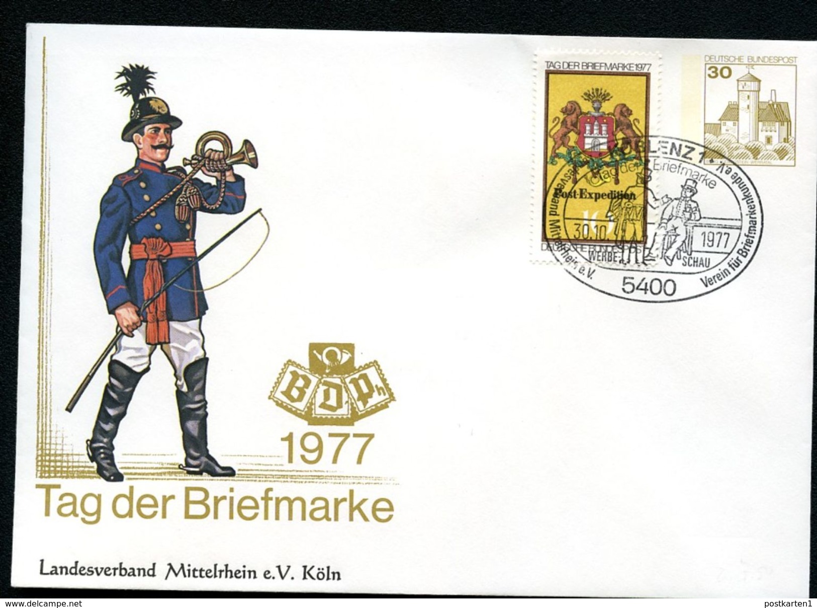 Bund PU108 C1/007a Privat-Umschlag LV MITTELRHEIN Sost. Koblenz 1977 - Private Covers - Used