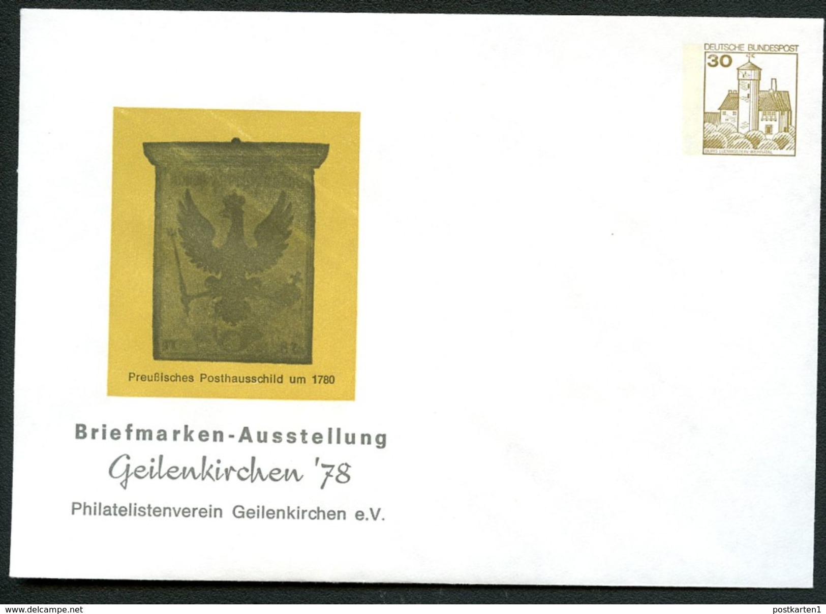 Bund PU108 C2/003 Privat-Umschlag POSTHAUSSCHILD PREUSSEN ** 1978 - Post