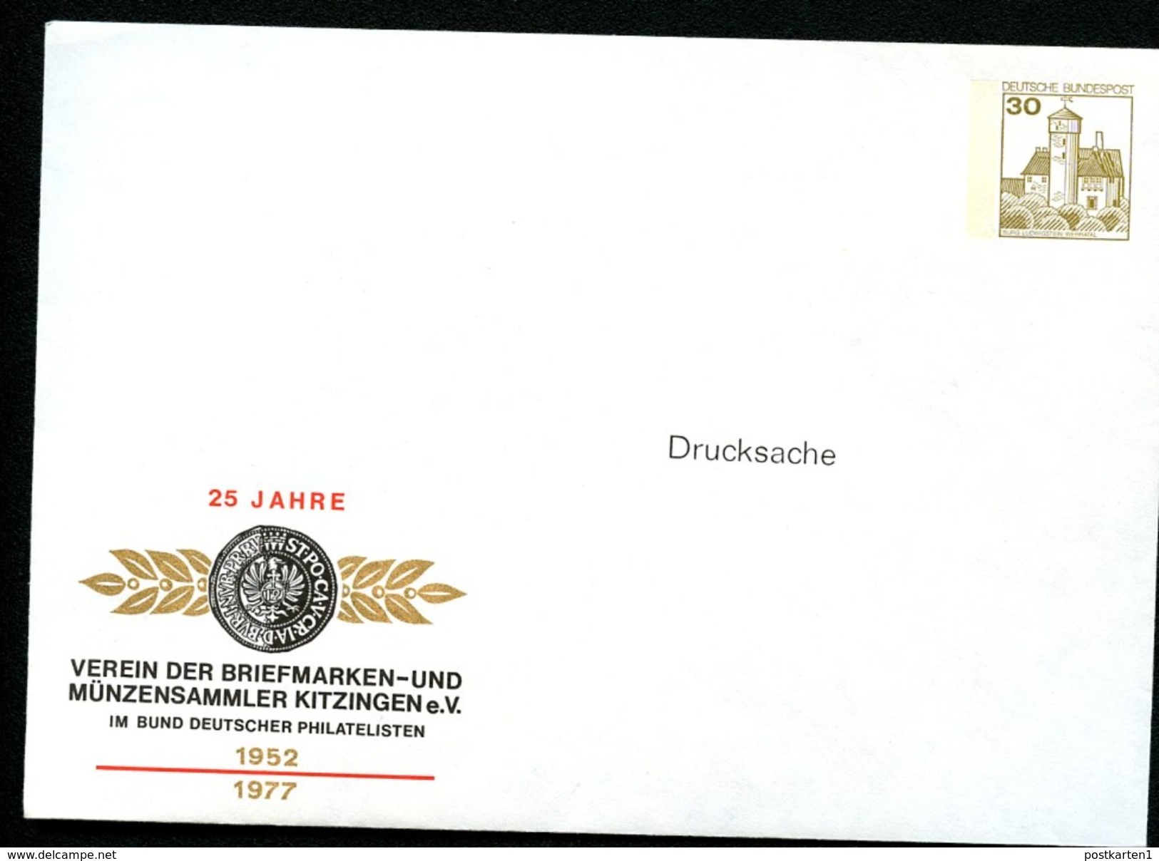 Bund PU108 C2/005 Privat-Umschlag VEREIN KITZINGEN ** 1977 - Enveloppes Privées - Neuves