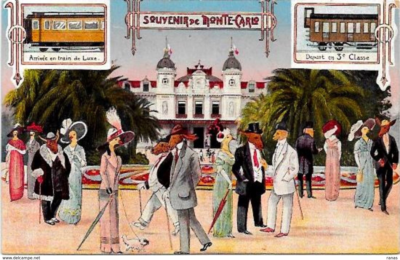 CPA Monaco Monte Carlo Satirique Caricature Anti Jeu Albert 1er Casino écrite - Monte-Carlo