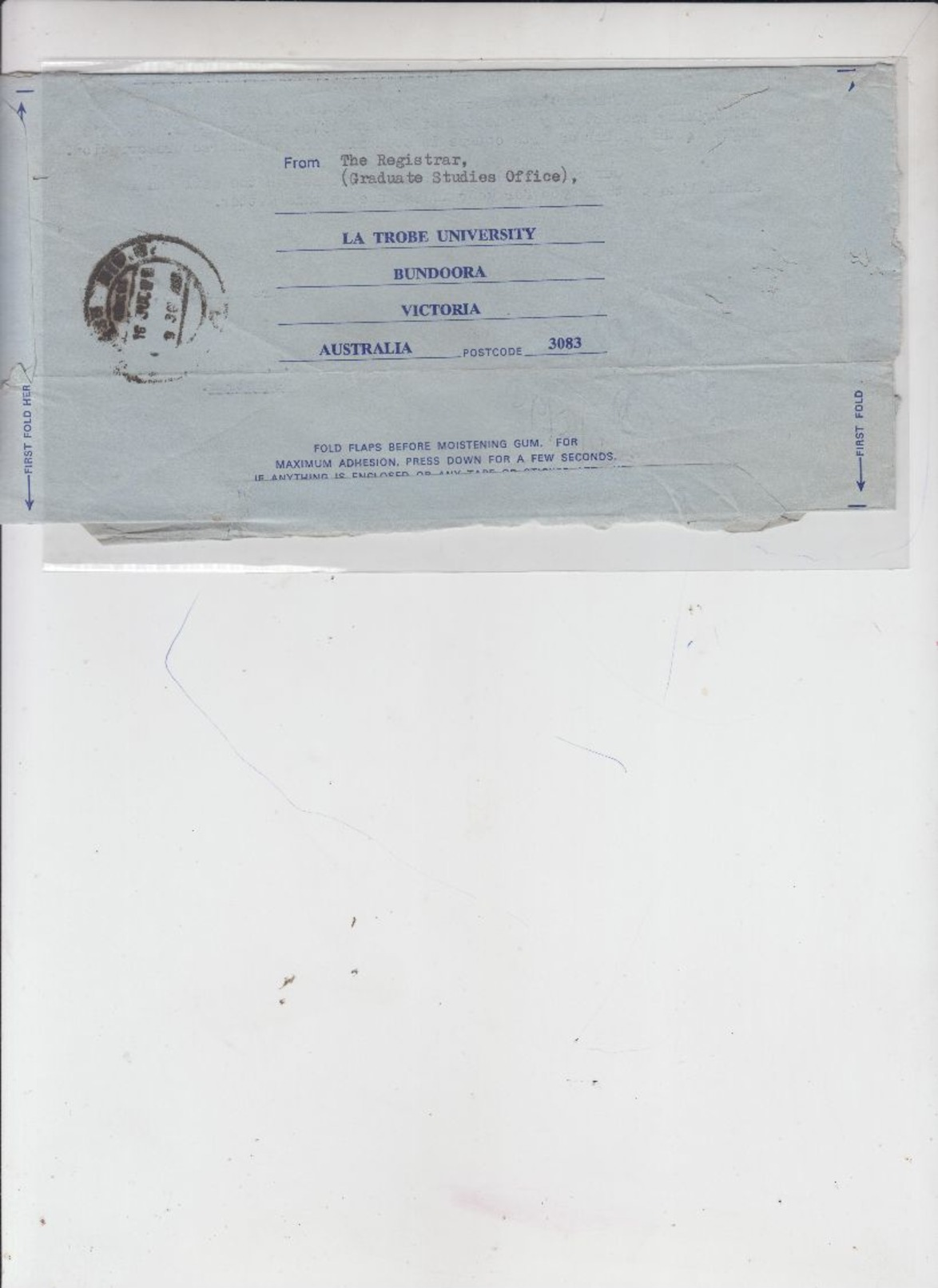 1975 - USED AEROGRAMME BY AIR MAIL FROM AUSTRALIA TO BANGLADESH. VERY SCARCE. SEE PICTURE FOR ITEM CONDITION. - Other & Unclassified