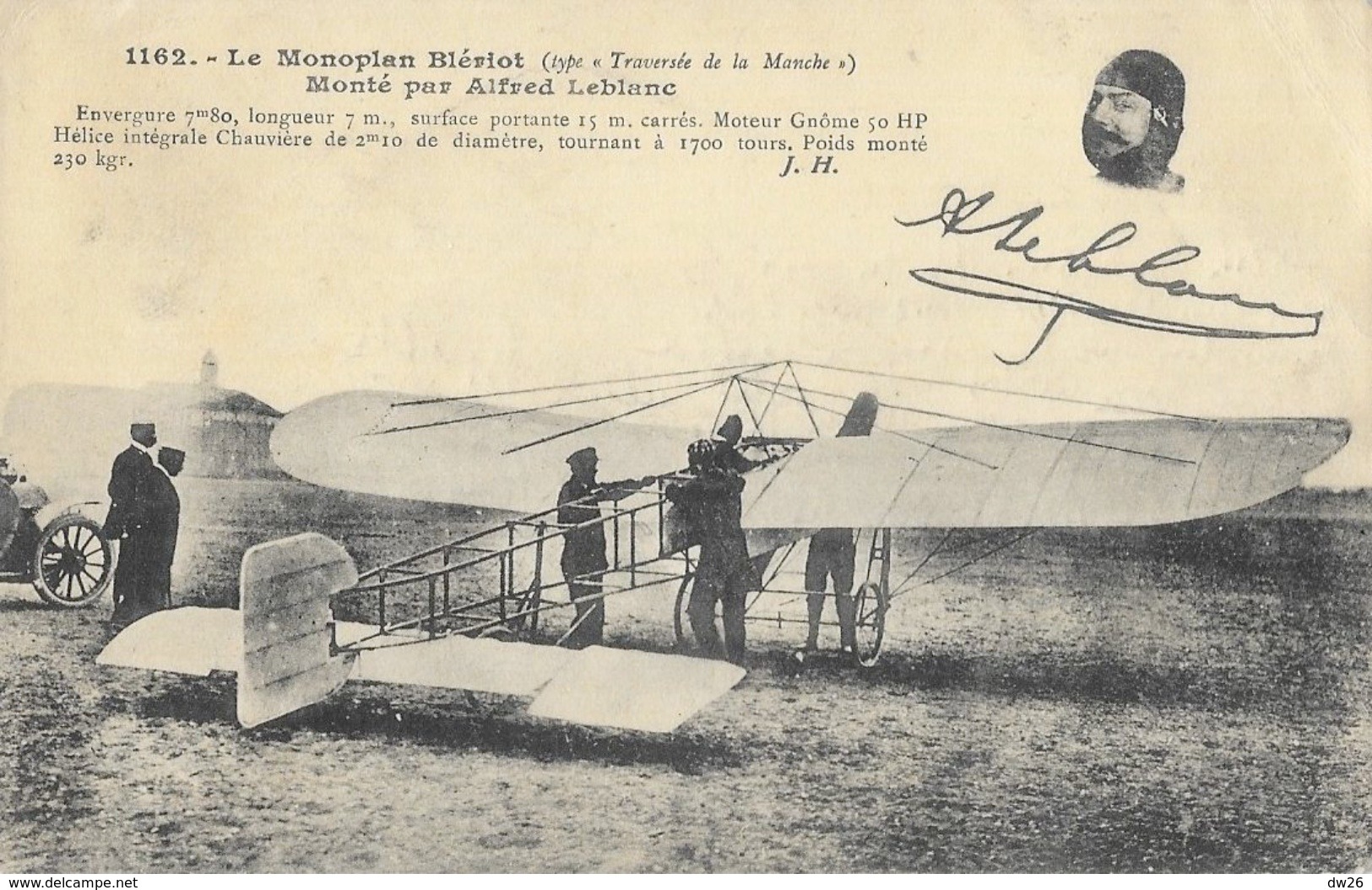 Le Monoplan Blériot (type Traversée De La Manche), Monté Par Alfred Leblanc (en Médaillon) - Edition J. Hauser - ....-1914: Précurseurs