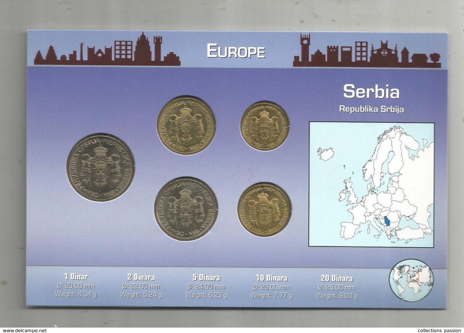 Monnaie , SERBIA , SERBIE ,  Trésor Du Patrimoine, UNC , SET DE 5 PIECES , 2 Scans,  Frais Fr : 2.70 E - Serbia