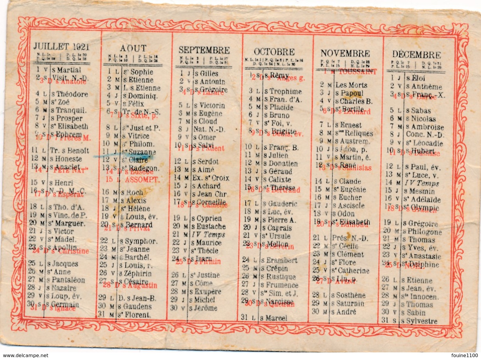 Calendrier Semestriel Janvier à Juin 1883. Ambre Parfum Des Ondes ( ATTENTION IL MANQUE LE DEUXIEME SEMESTRE ) - Small : ...-1900