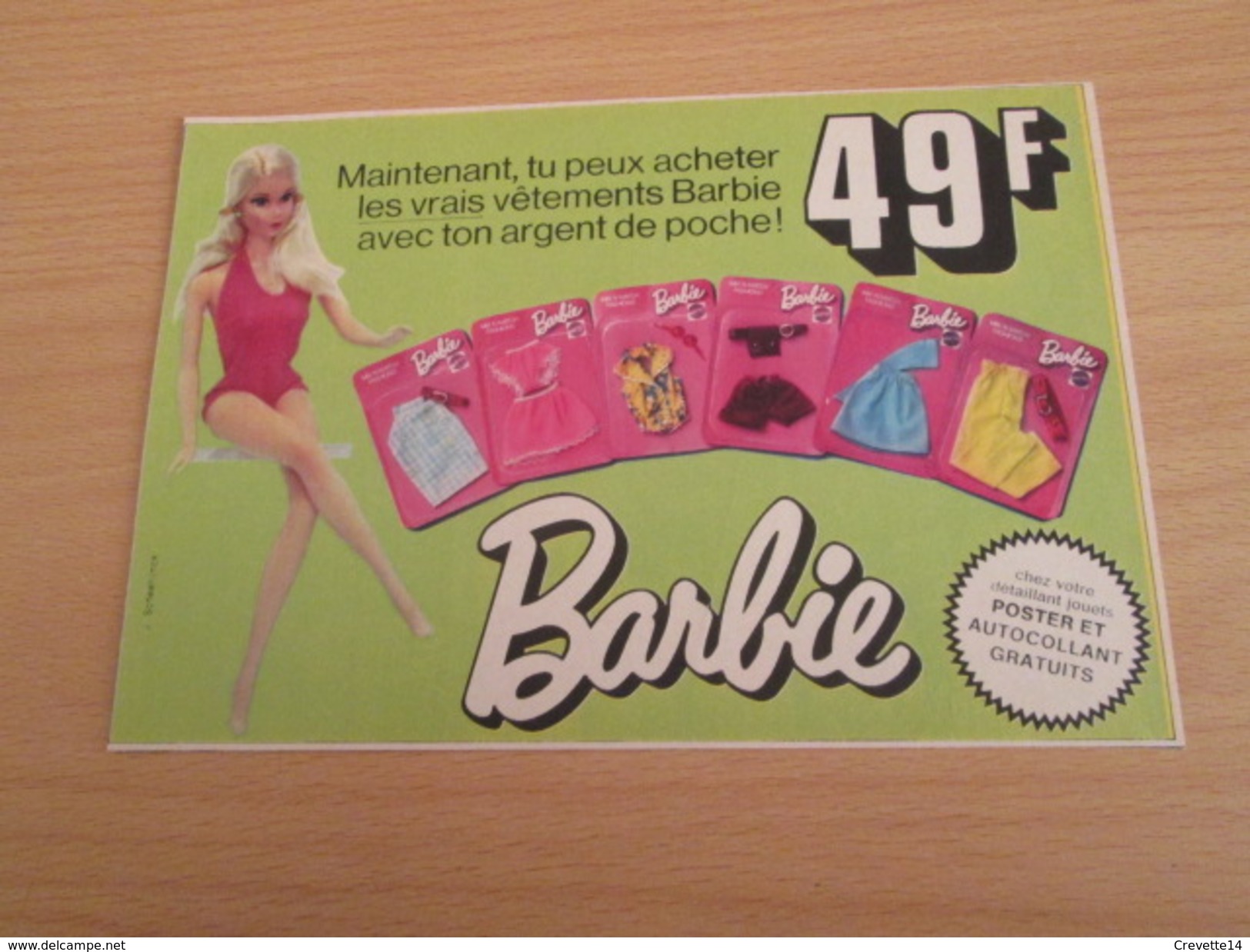 VETEMENTS A 49 F (belges) POUPEE BARBIE Pour  Collectionneurs ... PUBLICITE MATTEL Page De Revue Des Années 70 - Barbie