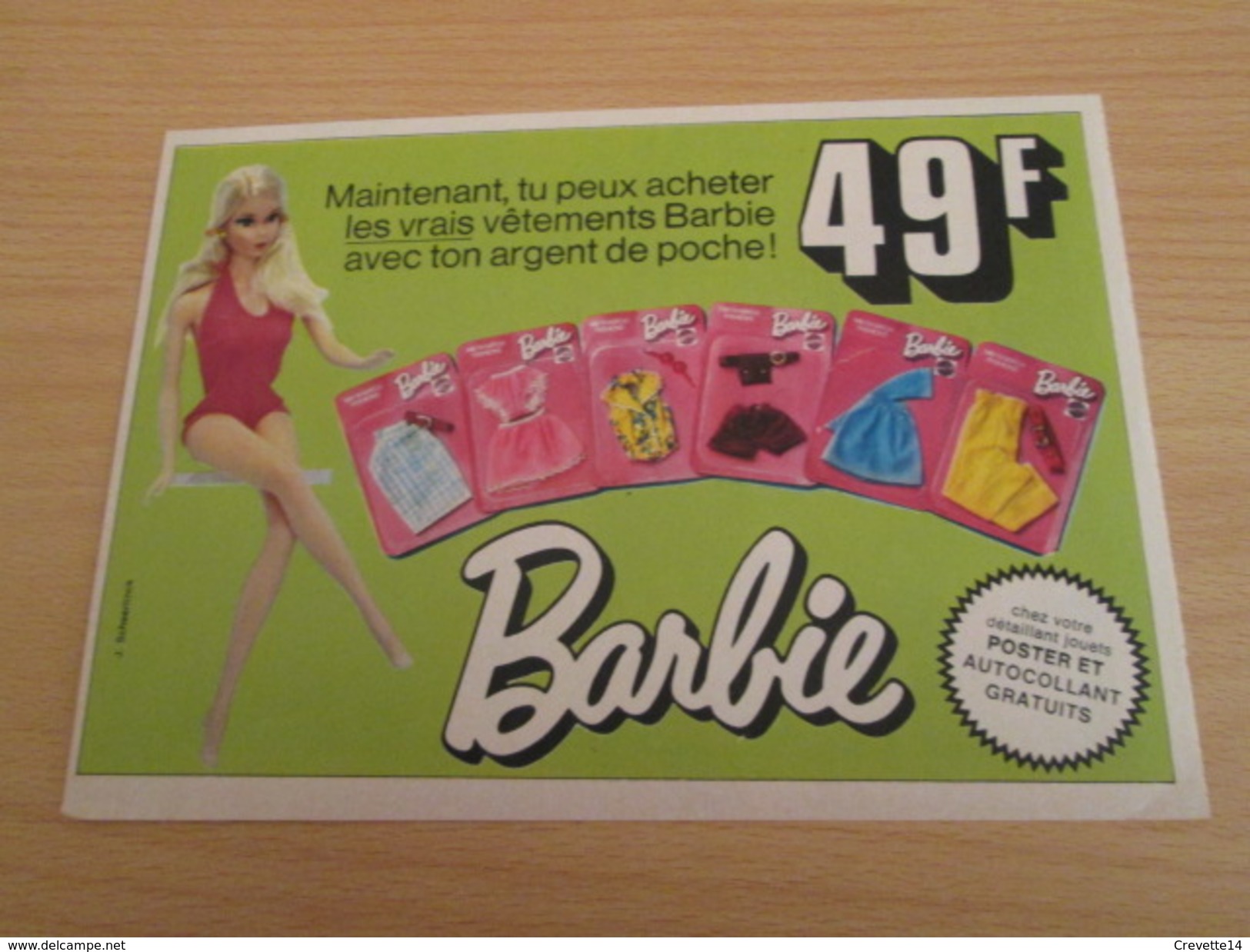 VETEMENTS A 49 F (belges) POUPEE BARBIE Pour  Collectionneurs ... PUBLICITE MATTEL Page De Revue Des Années 70 - Barbie