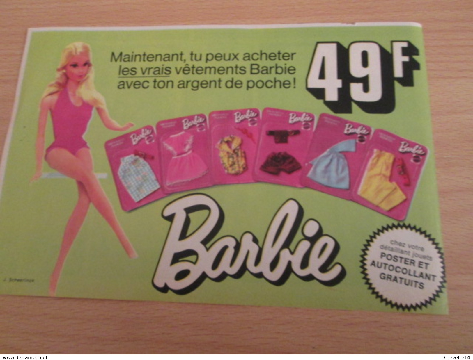 VETEMENTS A 49 F (belges) POUPEE BARBIE Pour  Collectionneurs ... PUBLICITE MATTEL Page De Revue Des Années 70 - Barbie