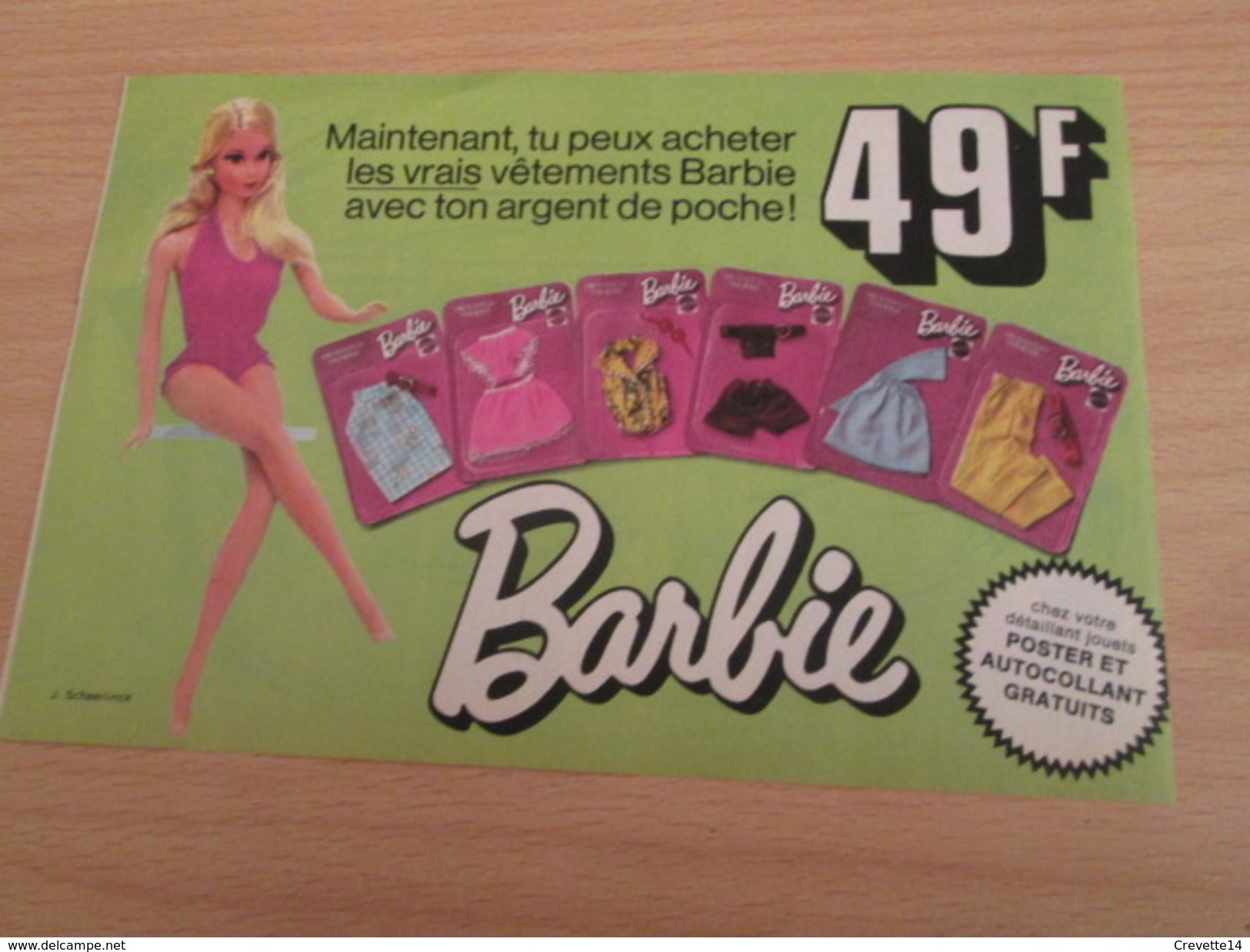 VETEMENTS A 49 F (belges) POUPEE BARBIE Pour  Collectionneurs ... PUBLICITE MATTEL Page De Revue Des Années 70 - Barbie