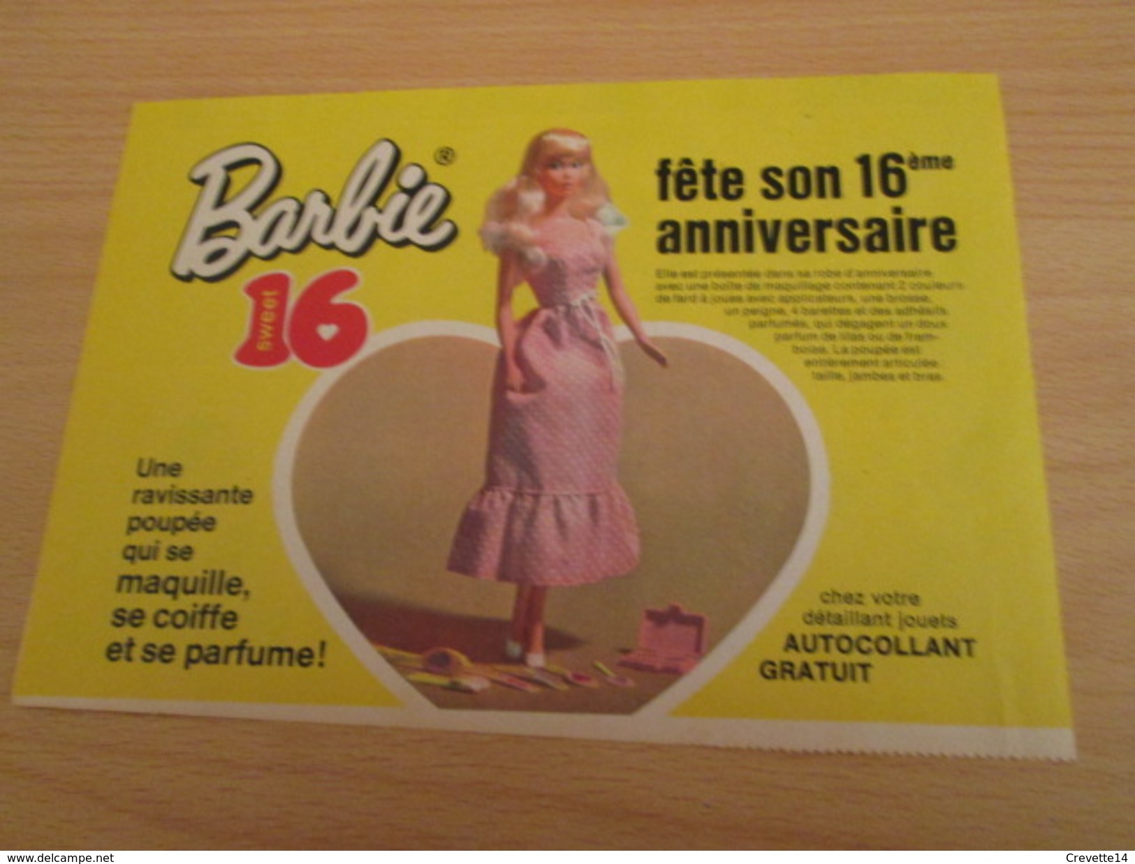 16e ANNIVERSAIRE DE LA  POUPEE BARBIE Pour  Collectionneurs ... PUBLICITE MATTEL Page De Revue Des Années 70 - Barbie