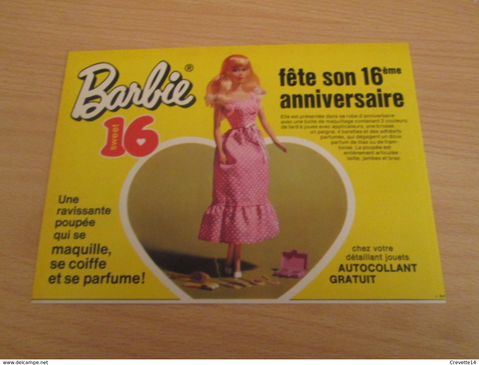 16e ANNIVERSAIRE DE LA  POUPEE BARBIE Pour  Collectionneurs ... PUBLICITE MATTEL Page De Revue Des Années 70 - Barbie