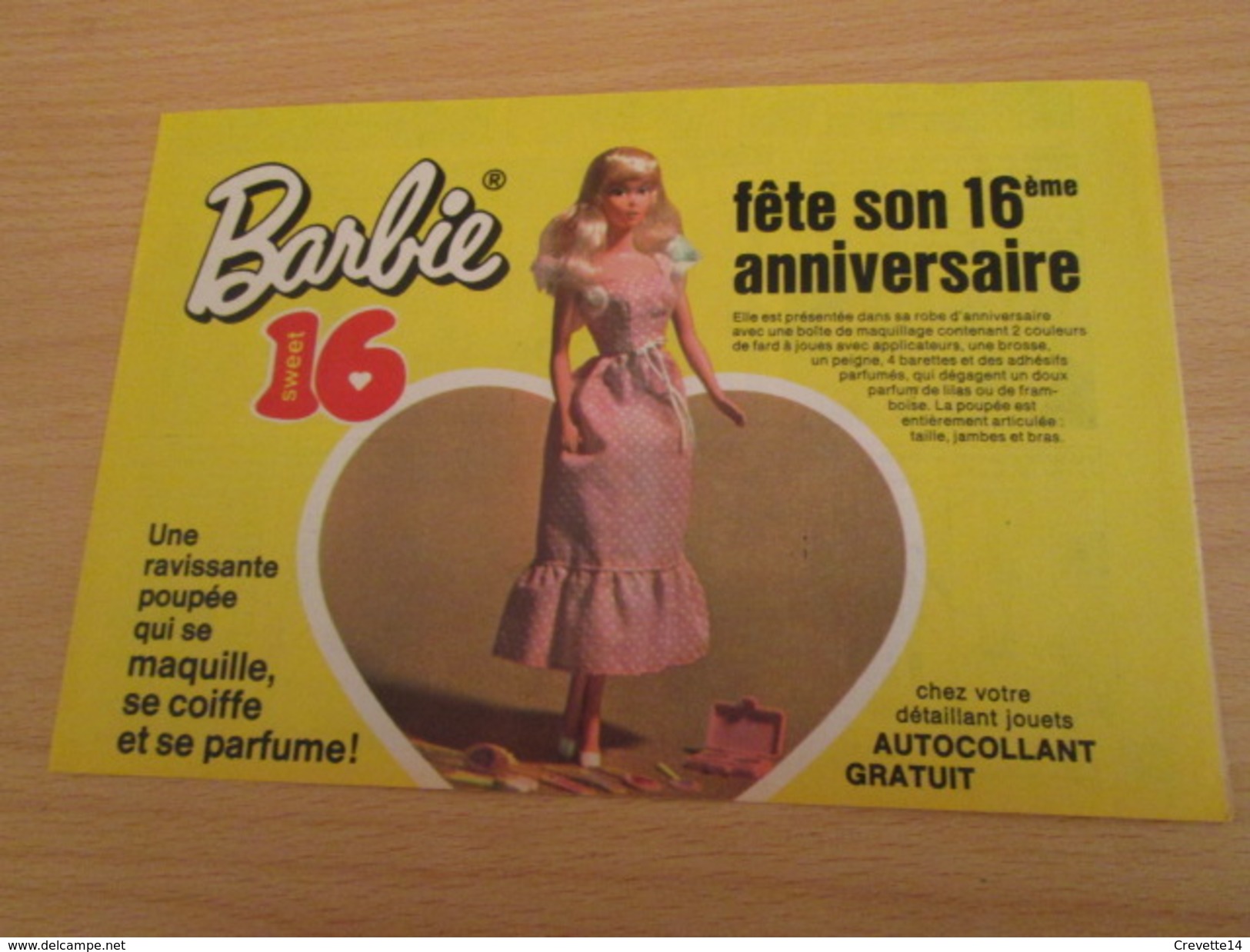 16e ANNIVERSAIRE DE LA  POUPEE BARBIE Pour  Collectionneurs ... PUBLICITE MATTEL Page De Revue Des Années 70 - Barbie