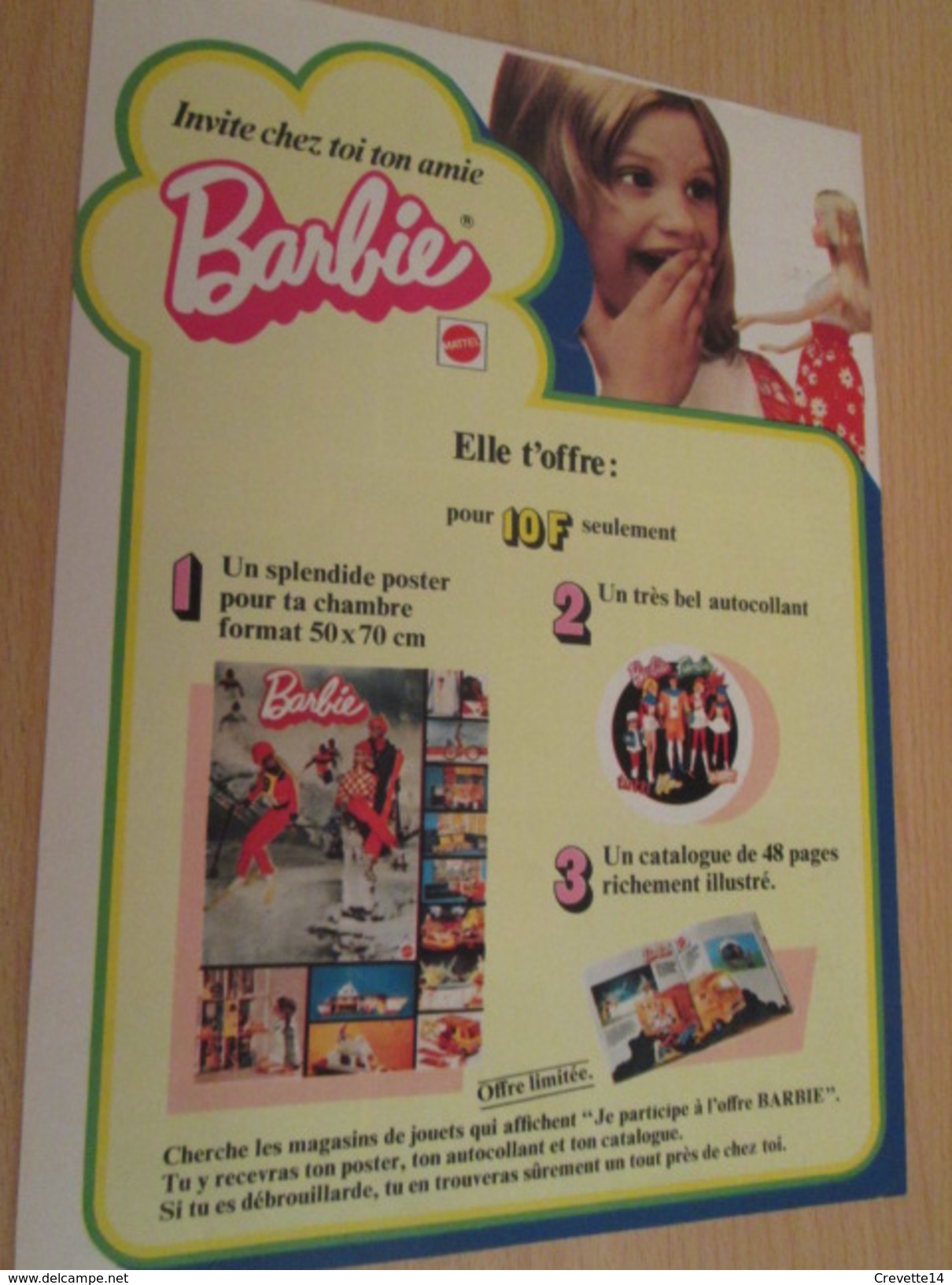 INVITE CHEZ TOI TON AMIE BARBIE  Pour  Collectionneurs ... PUBLICITE MATTEL Page De Revue Des Années 70 - Barbie