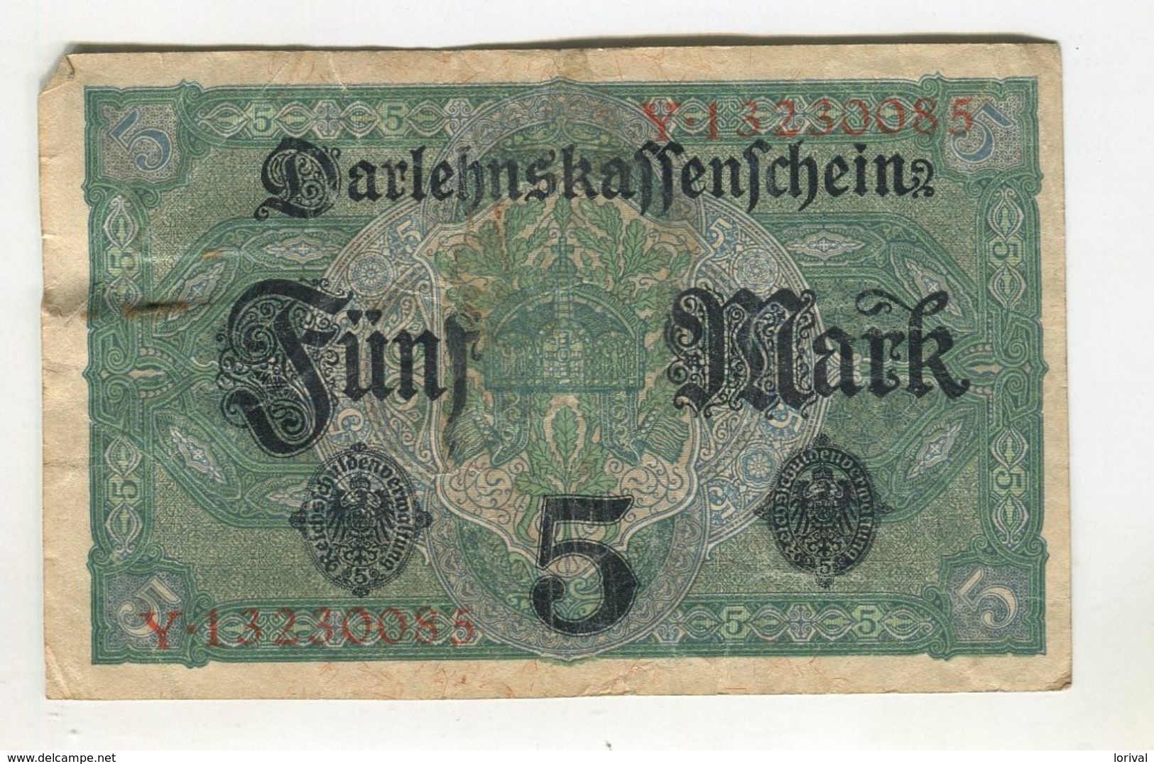 5 MARK 1/08/1917  F 3 - 5 Mark