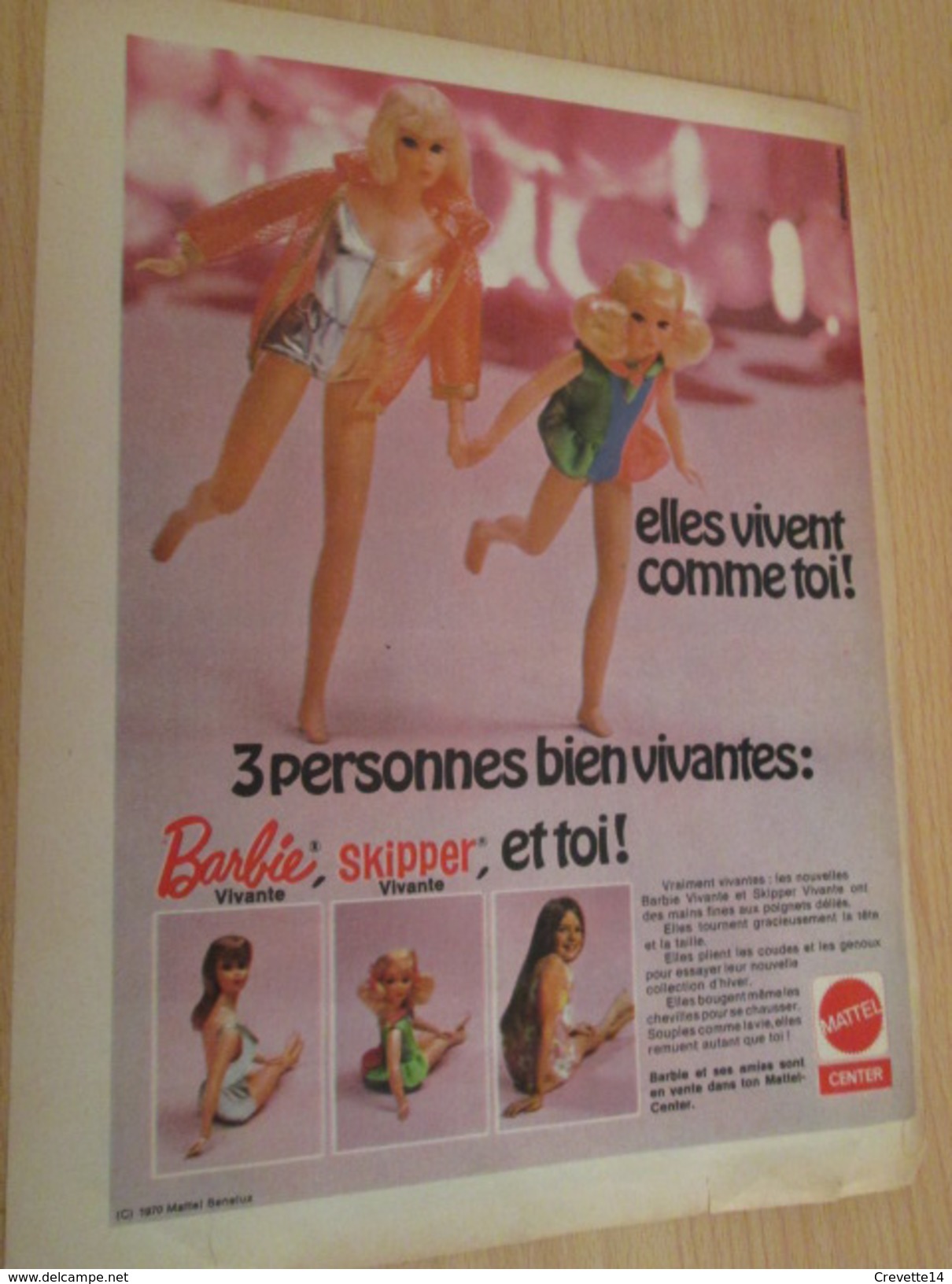 BARBIE ET SKIPPER VIVANTES  Pour  Collectionneurs ... PUBLICITE MATTEL Page De Revue Des Années 70 - Barbie