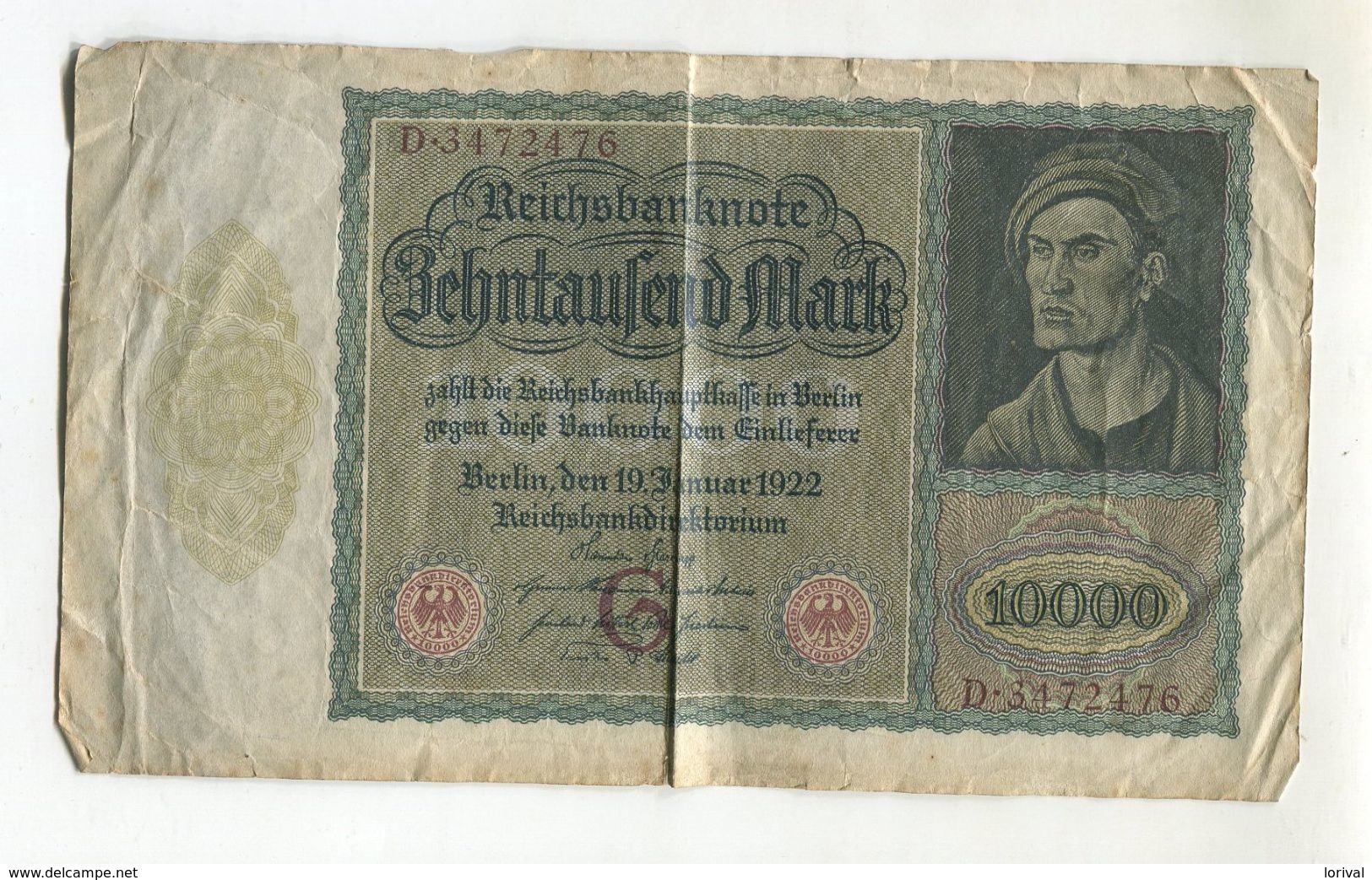 10000 MARK 19/01/1922 F 3 - 10000 Mark