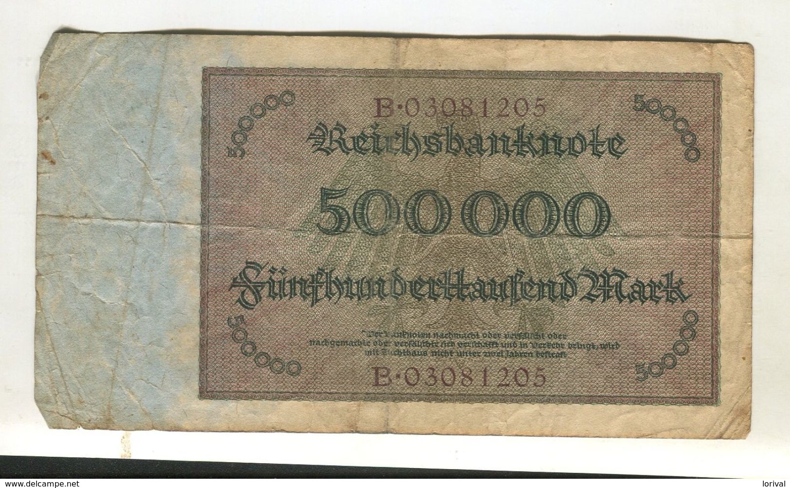 500000  MARK 1/03/1923 F+ 3 - 500000 Mark