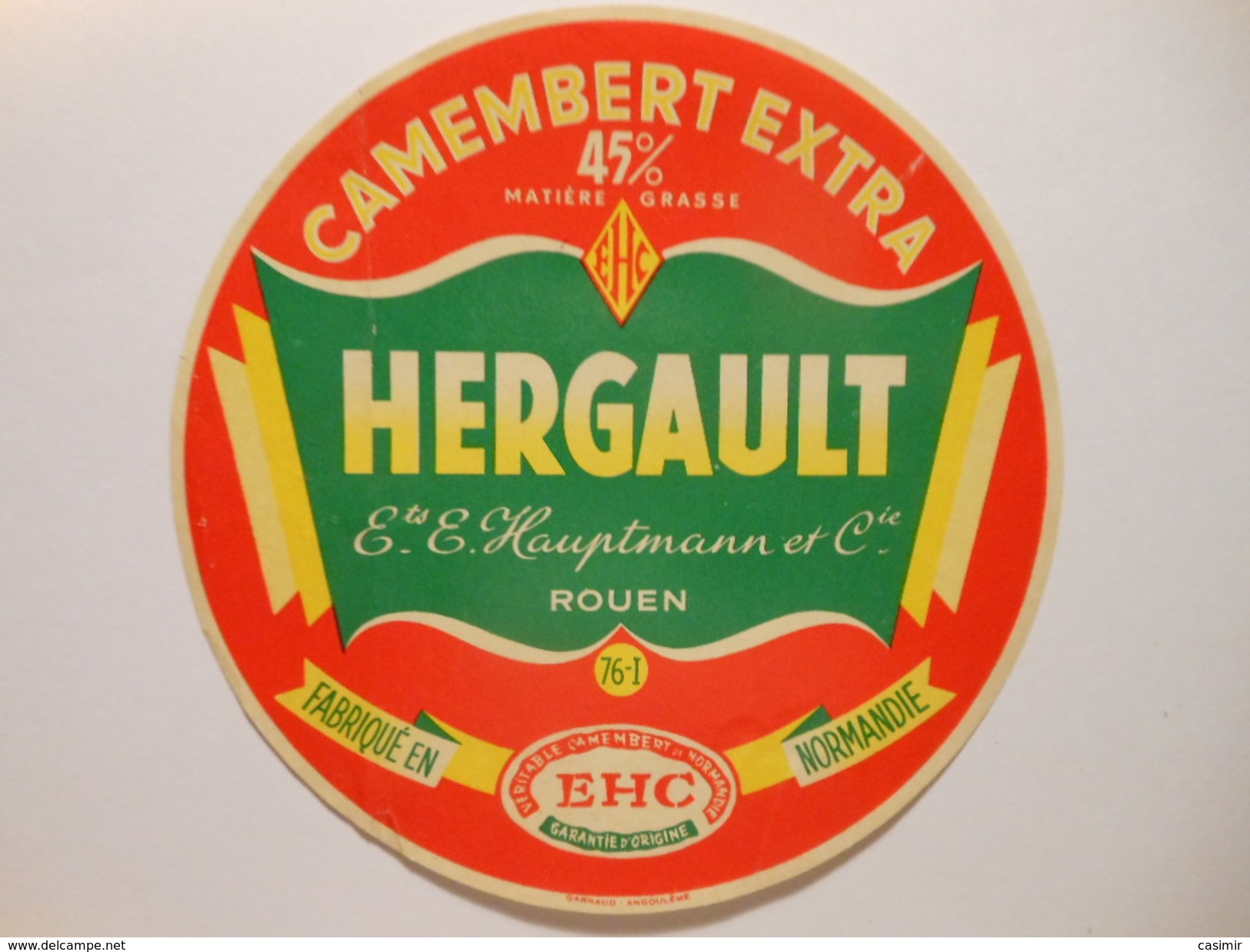 A-76103 -  Etiquette De Fromage CAMEMBERT HERGAULT - MOULINEAUX Seine Maritime 76I - Fromage