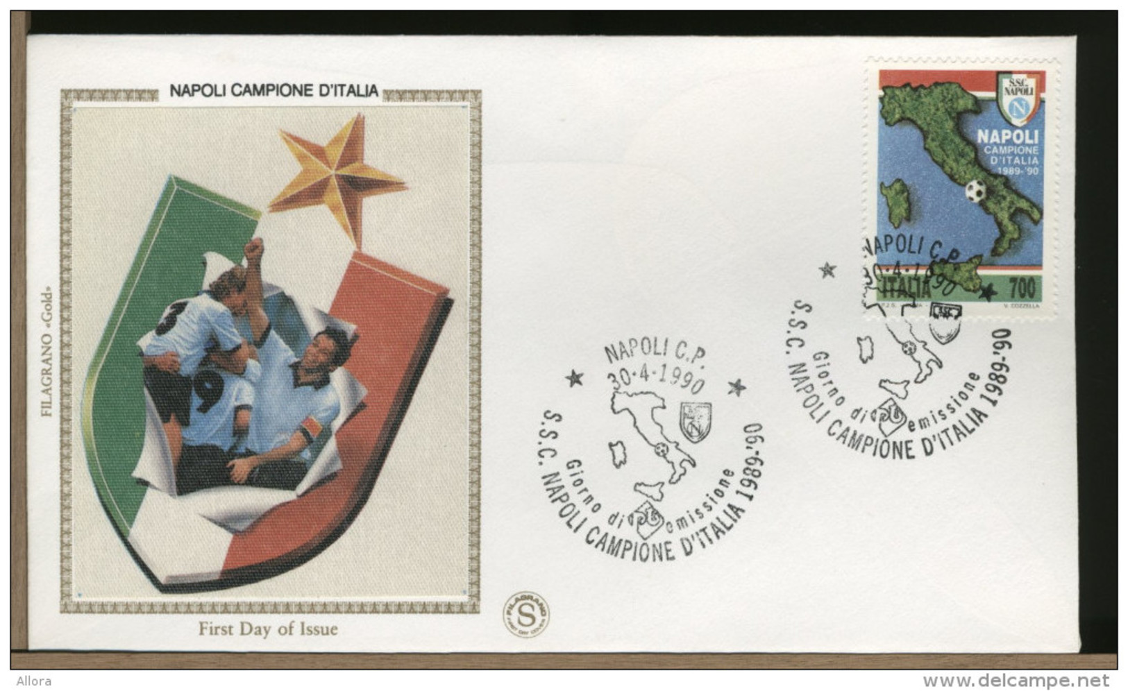 ITALIA  -   FDC  Filagrano    -  NAPOLI   Campione  D'Italia  1989-'90 - FDC