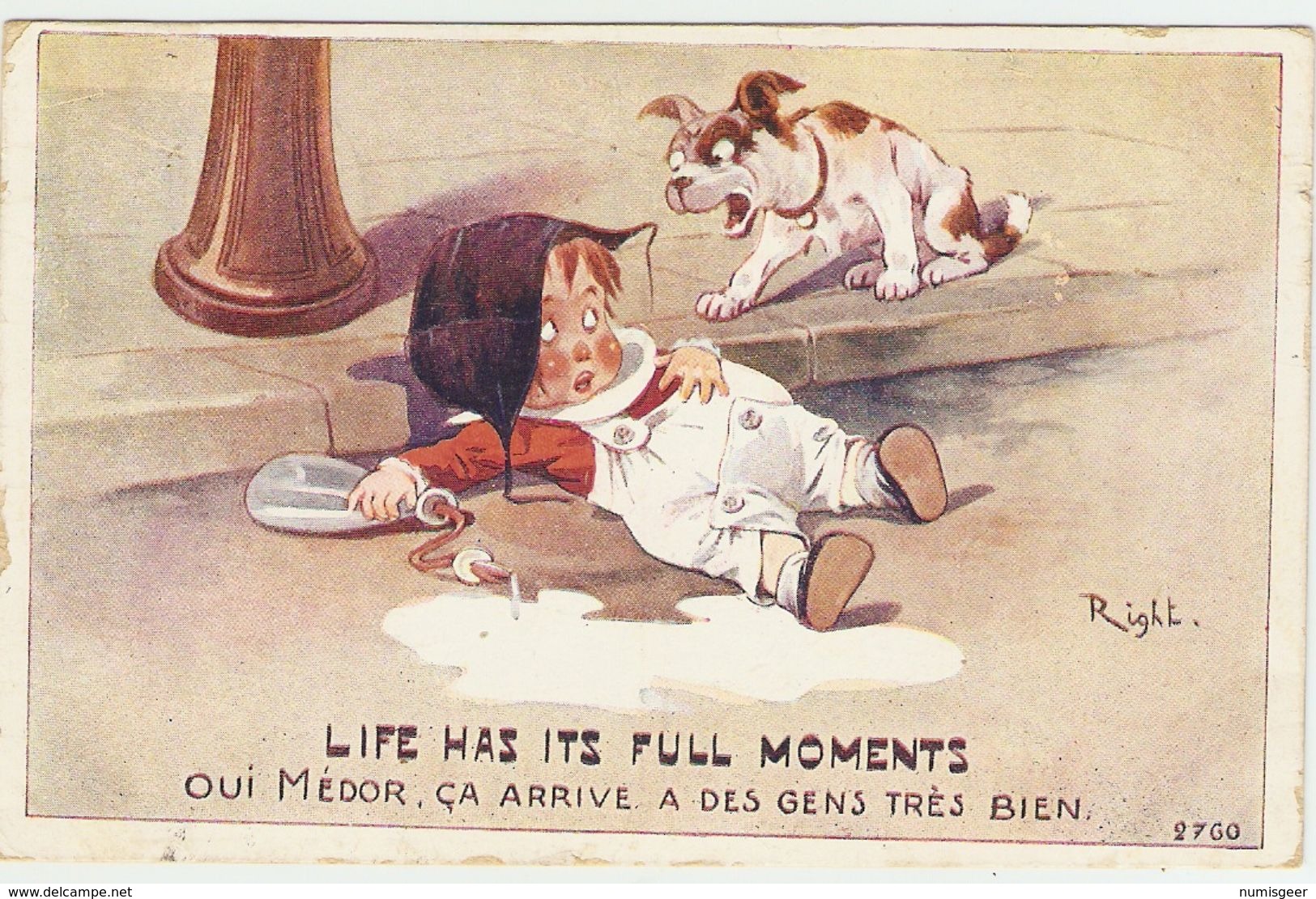 Illus. -- RIGHT  ----  LIFE HAS ITS FULL MOMENTS  --  OUI MEDOR CA ARRIVE A DES GENS TRES BIEN - Right