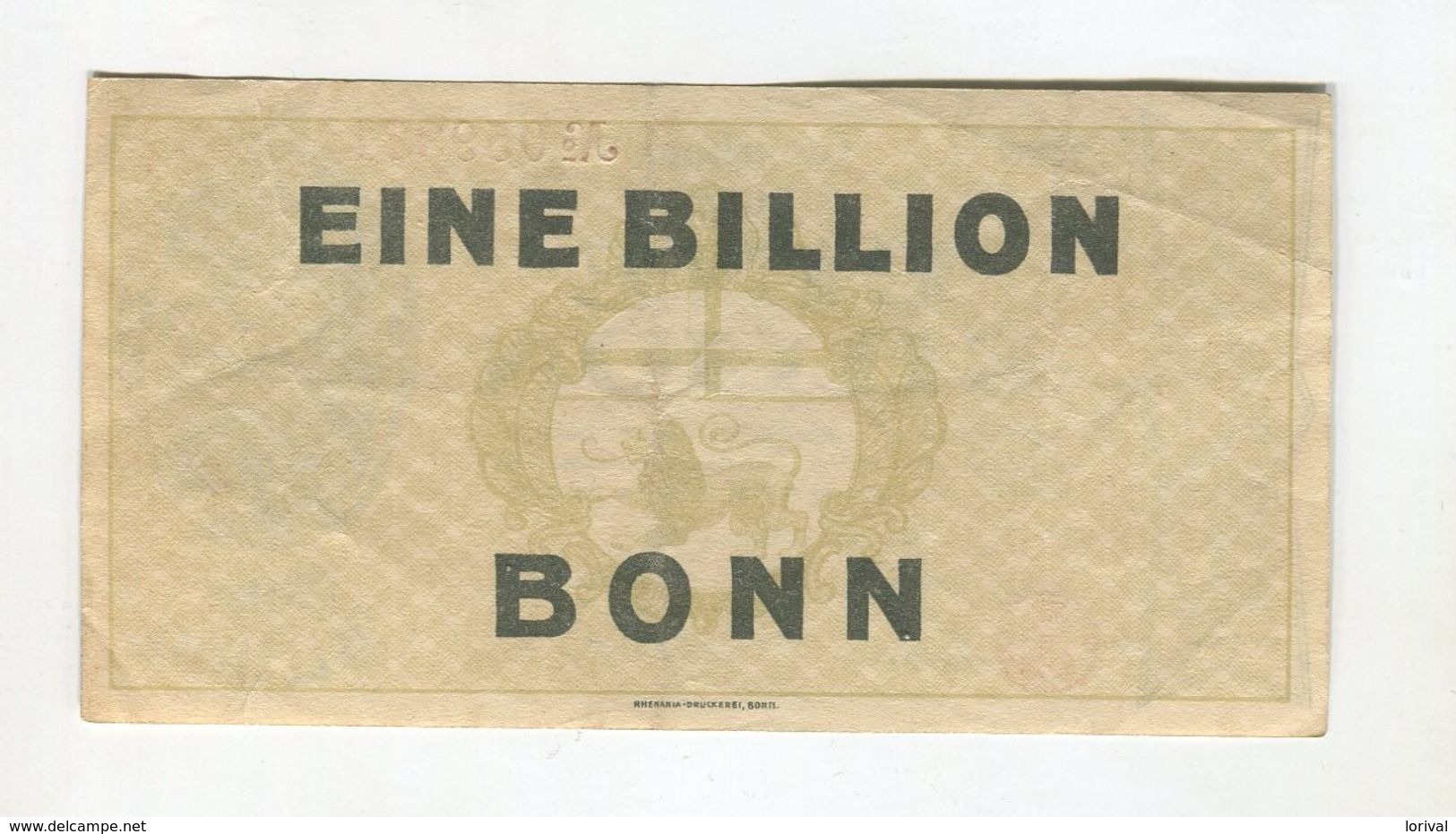 1 BI I  MARK 25/08/1923 F+ 4 - 1 Billion Mark