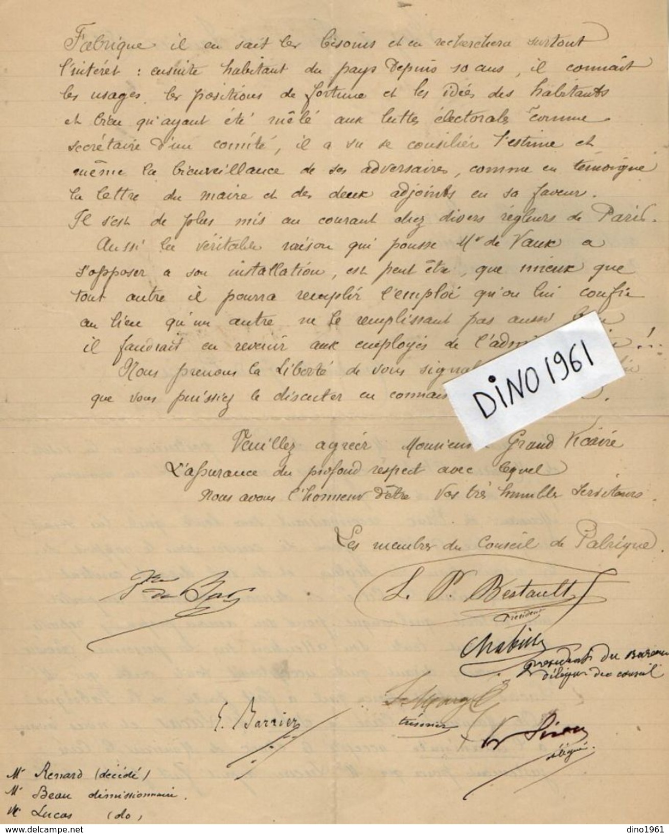 VP11.811 - Lot de Documents la Ville d' ISSY & Mr le Baron de VAUX Directeur des Pompes Funèbres à PARIS