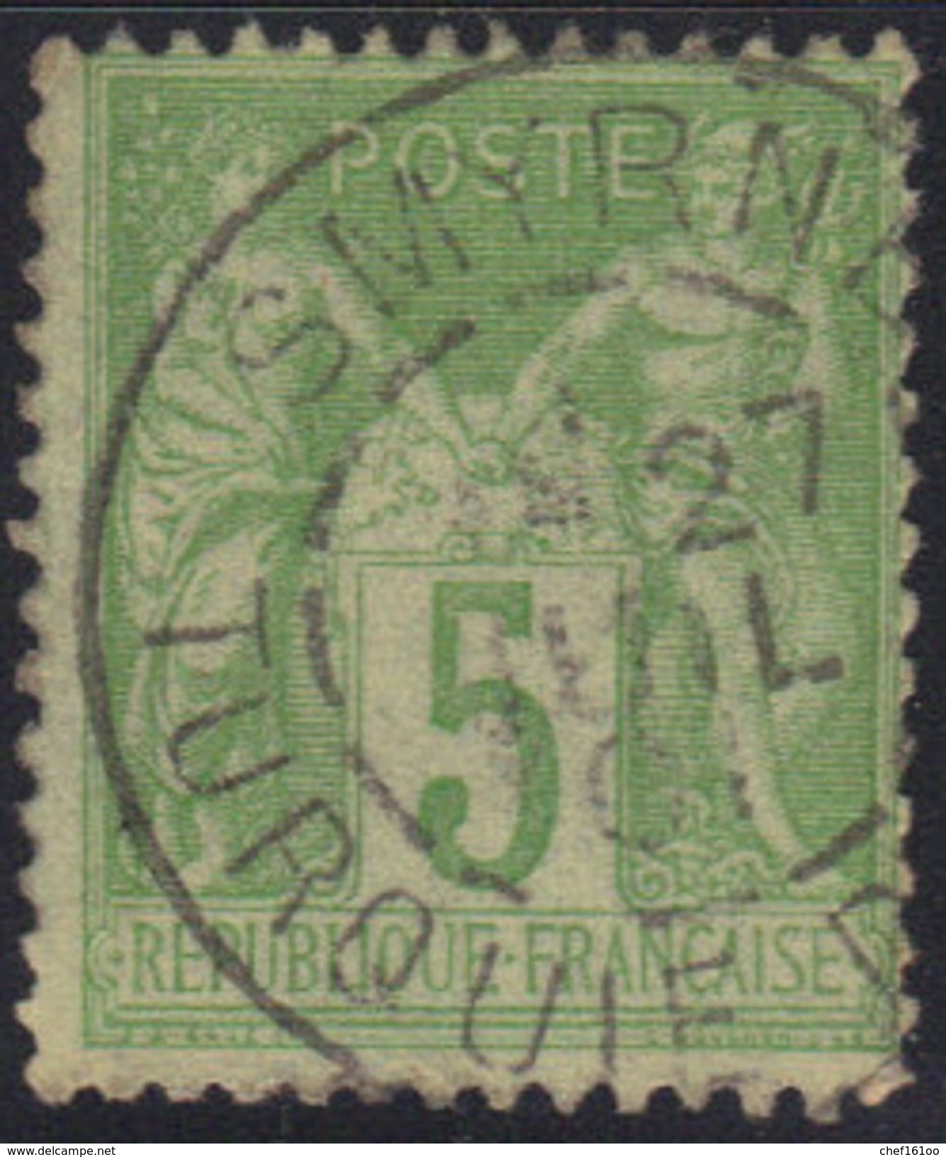 Sage N°102, Oblitération Smyrne (Turquie D'Asie). - 1898-1900 Sage (Type III)