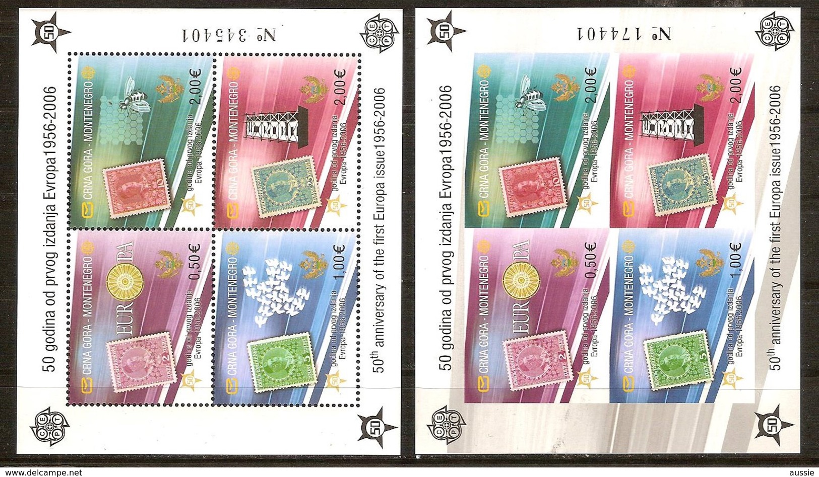 Monténégro 2006 Yvertn° Bloc 2 A + B*** MNH  Cote 50,00 Euro 50 Ans Europa 50 Jaar - Montenegro