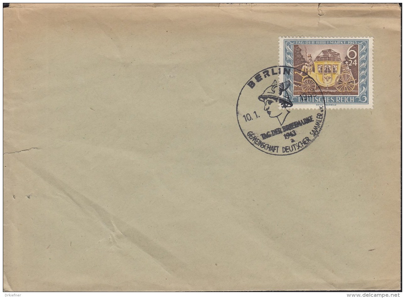 DR 828 Auf Briefumschlag Mit Sonderstempel: Berlin Tag Der Briefmarke 10.1.1943 FDC - Briefe U. Dokumente