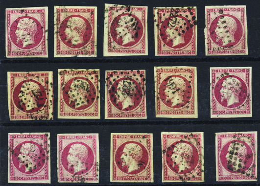 51 N° 17 A/17B 80c Carmin Et 80c Rose 15 Timbres TB Qualité:OBL Cote:.....  - Altri & Non Classificati