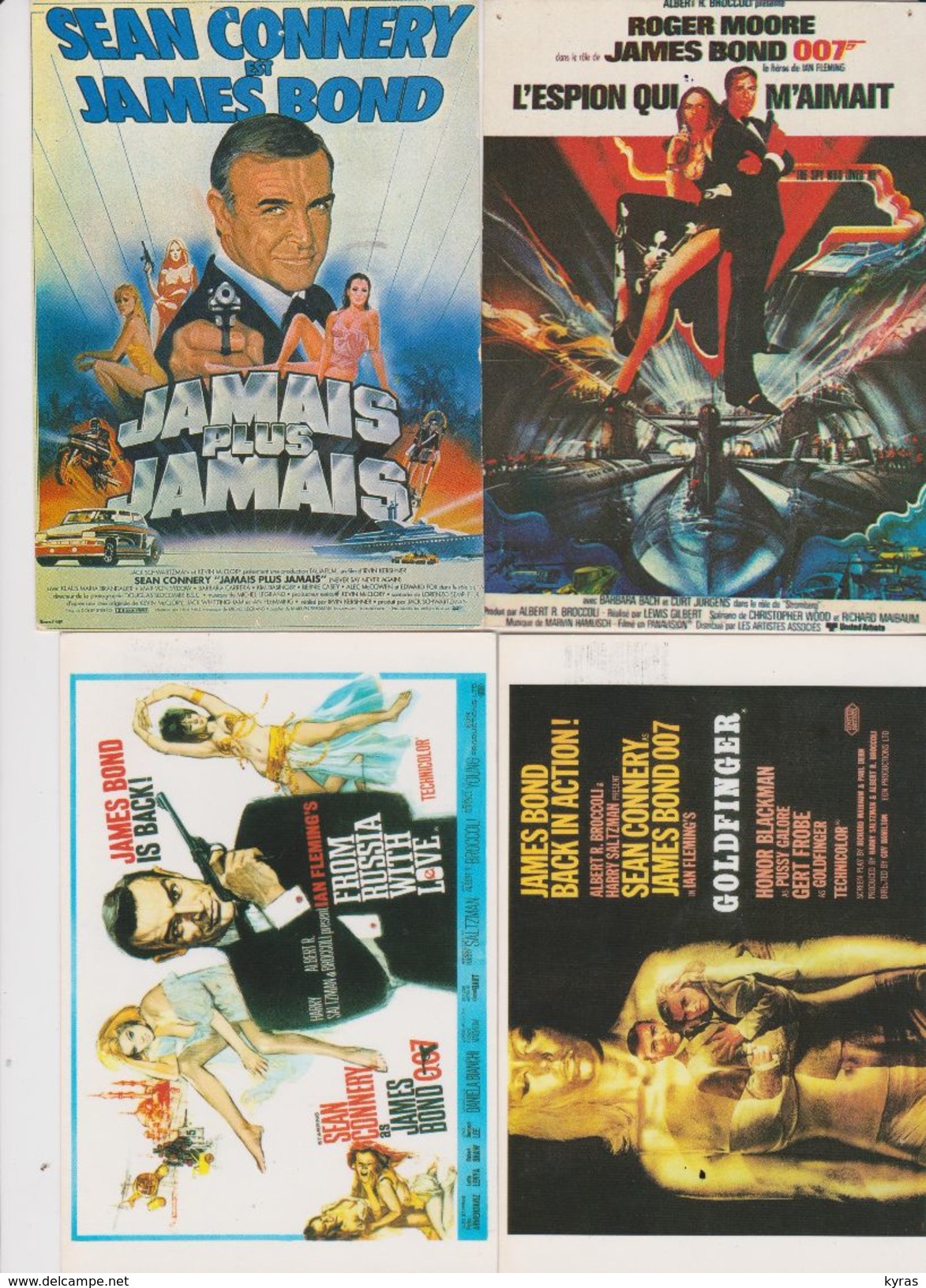 CINEMA . Lot 4 Cpm 10x15 Affiches Films De JAMES BOND ( Dont 3 Avec Sean CONNERY ) - Manifesti Su Carta