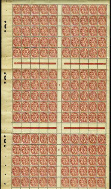 2311 N° 110 A 4c Blanc Brun Feuille De 150t Millésime 7 (pli Sur 10ex) Qualité:** Cote:1500  - Fogli Completi