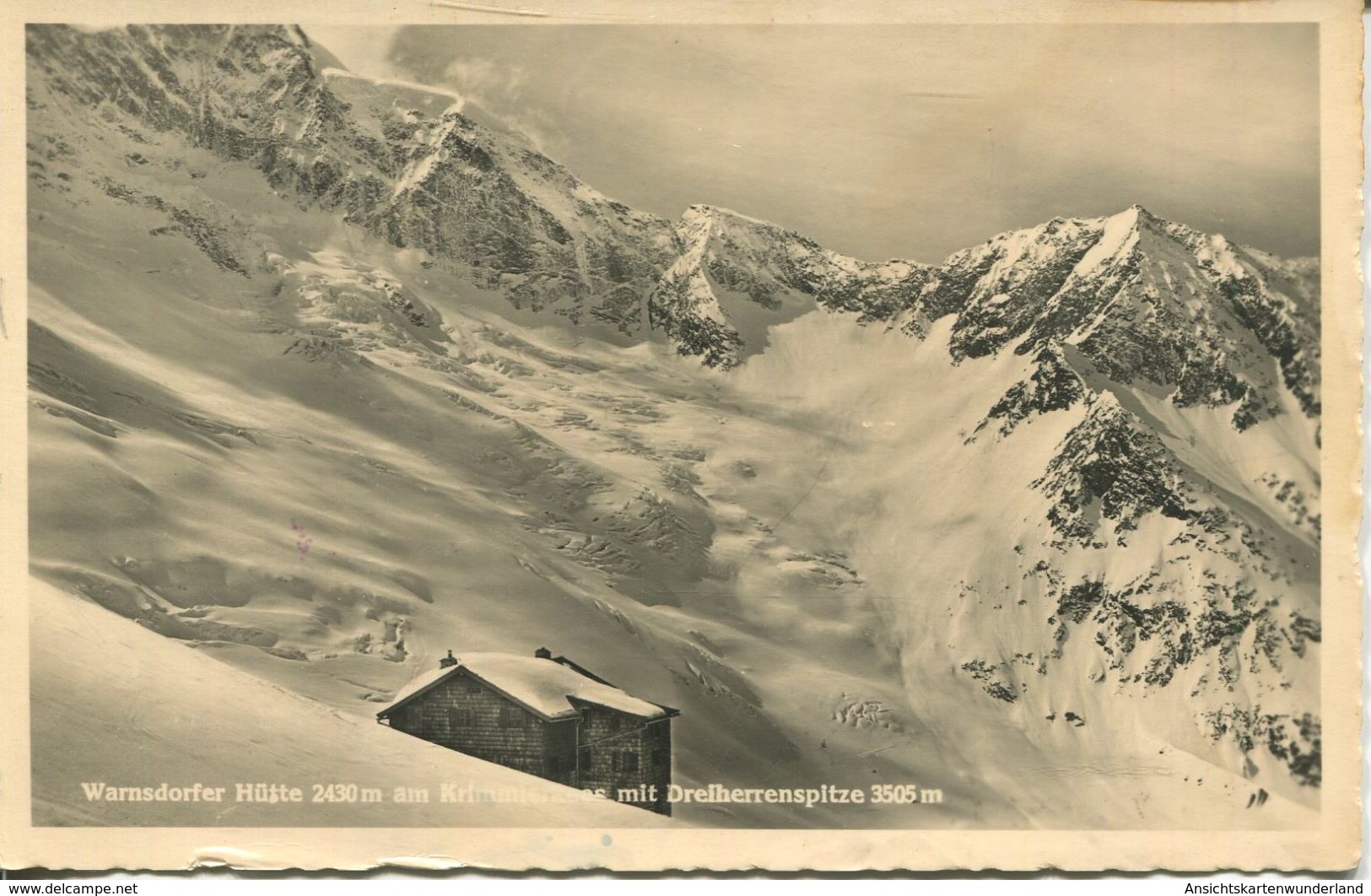 Warnsdorfer Hütte Mit Dreiherrenspitze 1939 (002452) - Krimml