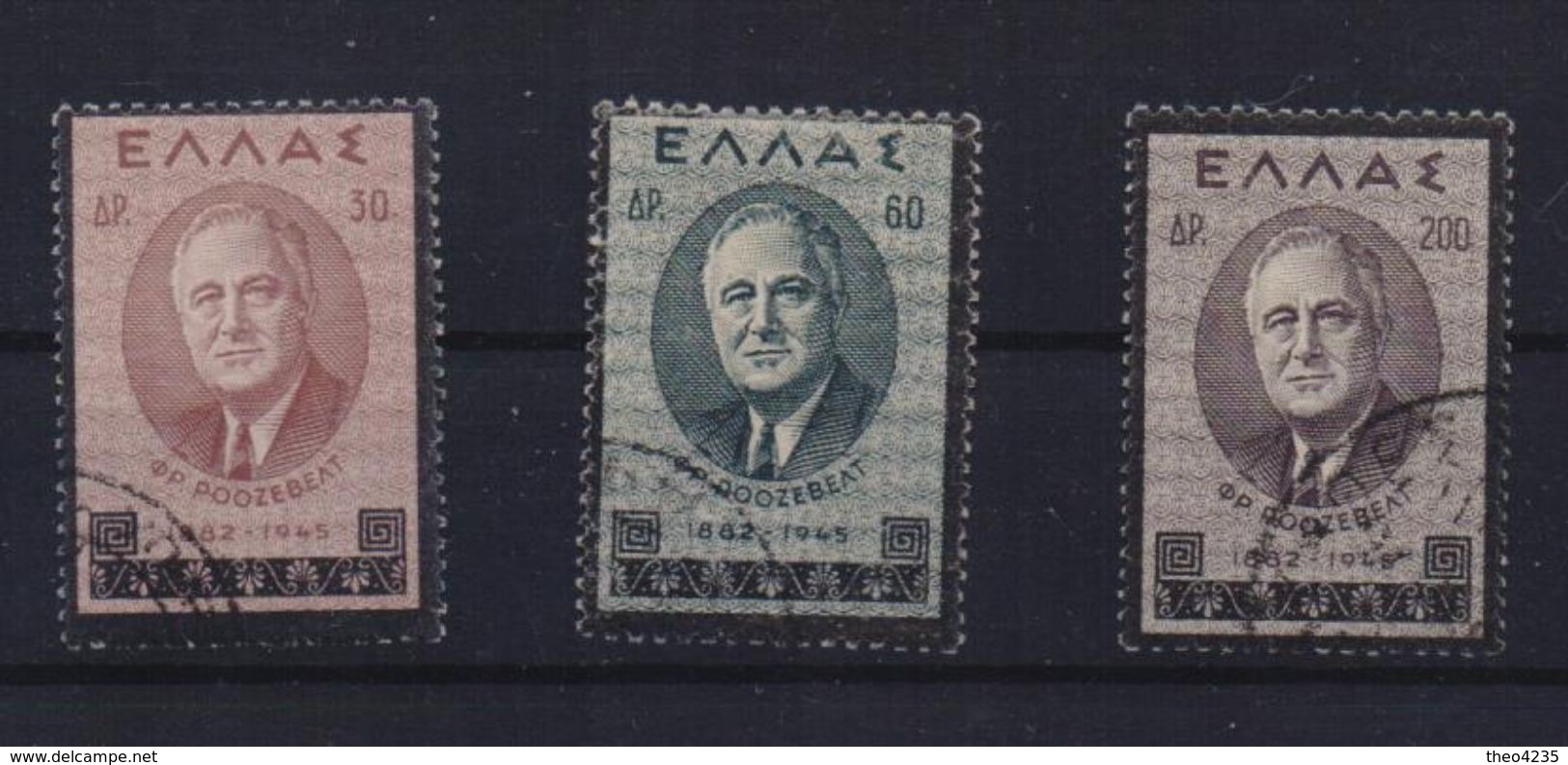 GREECE STAMPS FRANKLIN D.ROOSEVELT -21/12/45-USED - Gebraucht