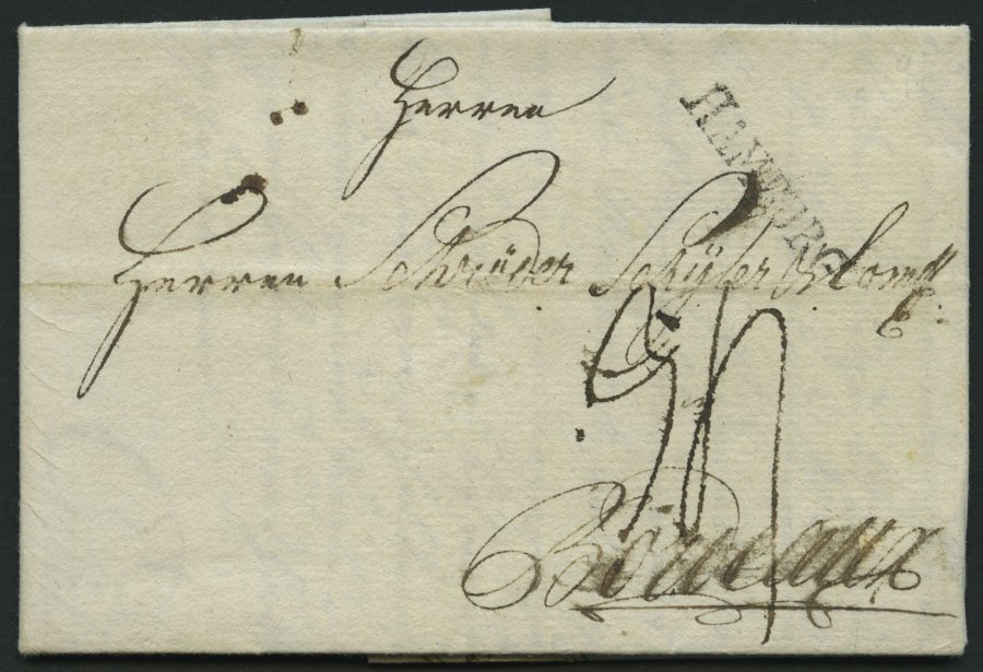 HAMBURG VORPHILA 1791, HAMBURG, L1 Auf Brief Nach Bordeaux, Feinst - Vorphilatelie