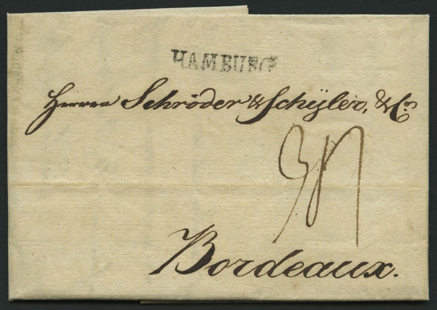 HAMBURG VORPHILA 1798, HAMBURG, L1 Auf Brief Nach Bordeaux, Pracht - Vorphilatelie