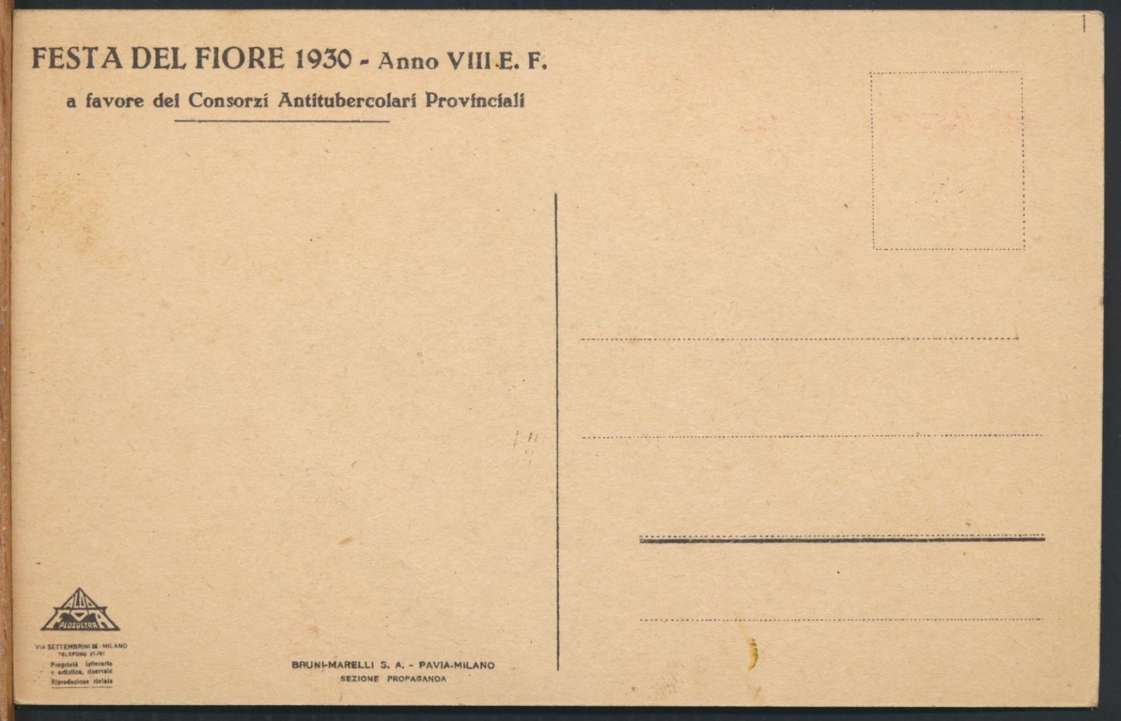 °°° 10124 - FESTA DEL FIORE A FAVORE DEI CONSORZI ANTITUBERCOLARI - 1930 ANNO VIII °°° - Manifestations