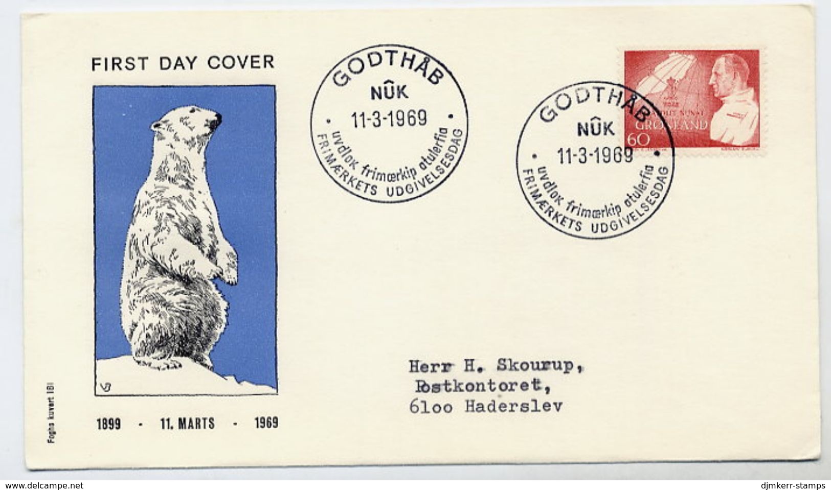 GREENLAND 1969 King's 70th Birthday  On FDC.  Michel 72 - FDC