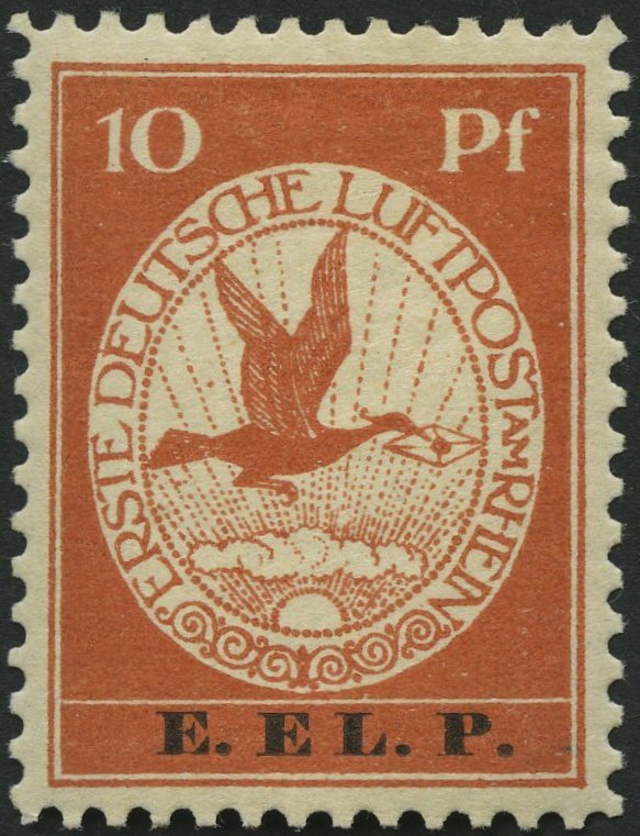Dt. Reich V *, 1912, 10 Pf. E.EL.P., Falzrest, Pracht, Gepr. Drahn, Mi. 900.- - Sonstige & Ohne Zuordnung