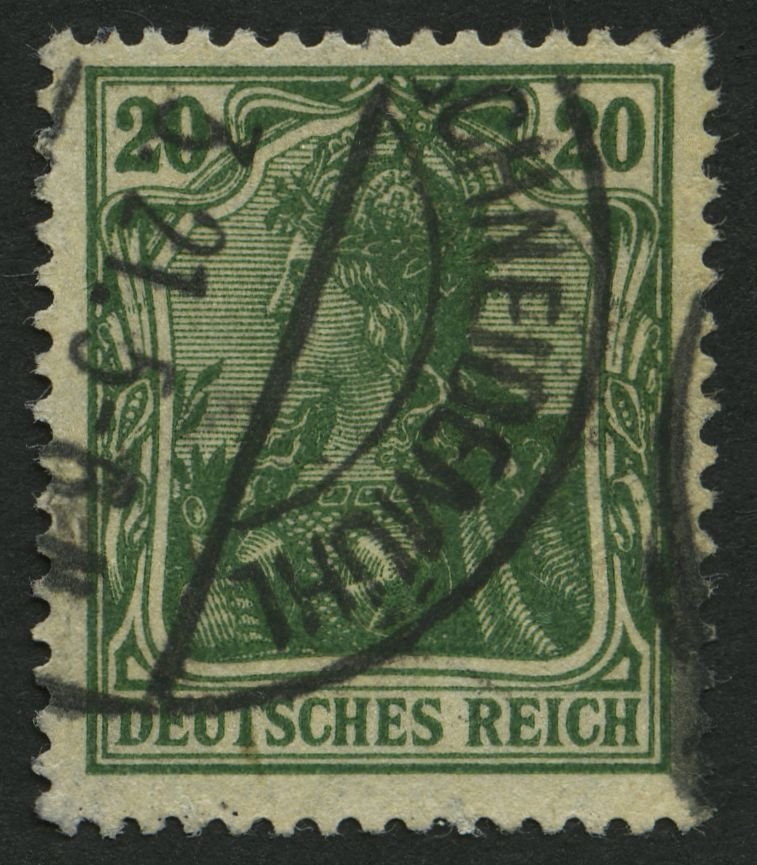 Dt. Reich 143c O, 1920, 20 Pf. Dunkelblaugrün, Normale Zähnung, Pracht, Gepr. Zenker, Mi. 130.- - Used Stamps