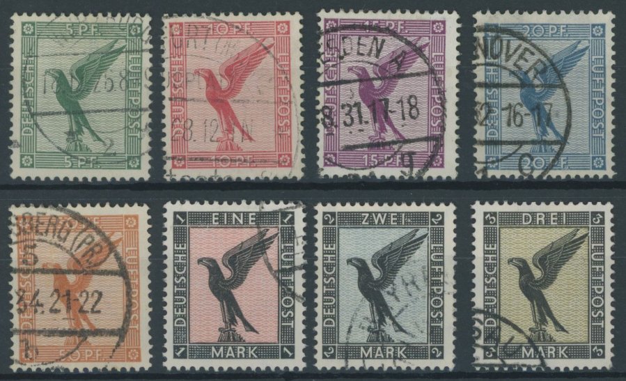 Dt. Reich 378-84 O, 1926, Adler, Prachtsatz, Mi. 170.- - Gebraucht