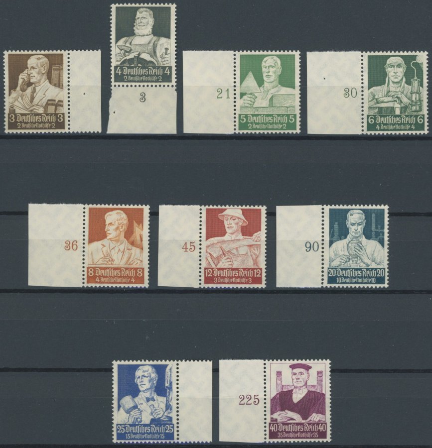 Dt. Reich 556-64 **, 1934, Stände, Prachtsatz Vom Rand, Mi. 600.- - Other & Unclassified