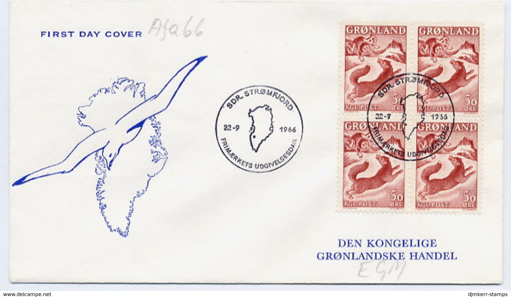 GREENLAND 1966 Greenlandic Sagas III Block Of 4 On FDC.  Michel 66 - FDC