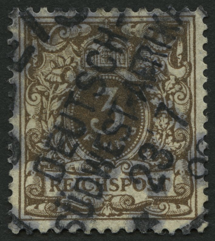 DSWA M 45b O, 1898, 3 Pf. Mittelbraun, Stempel SEEIS, Dünne Stelle - Deutsch-Südwestafrika