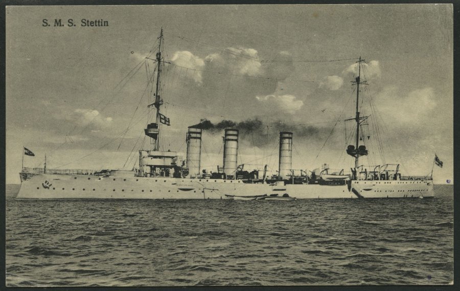 MSP VON 1914 - 1918 55 (S.M.S. STETTIN), 19.1.1915, Feldpostansichtskarte Von Bord Des Schiffes, Pracht - Schiffahrt