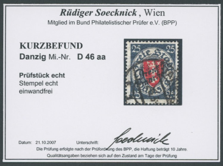 DIENSTMARKEN D 46aa O, 1924, 25 Pf. Dunkelrosa Quarzend, Zeitgerechte Entwertung, Pracht, Kurzbefund Soecknick, Mi. 110. - Sonstige & Ohne Zuordnung