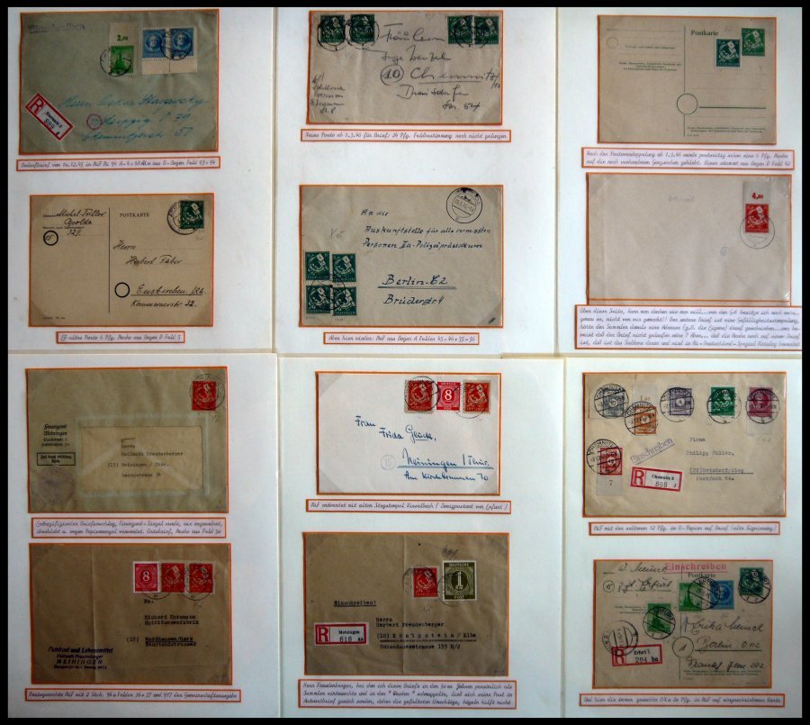 THÜRINGEN 92-99 BRIEF, saubere Briefsammlung von 116 Belegen der Freimarkenausgabe, alle mit viel Sachverstand nach Papi