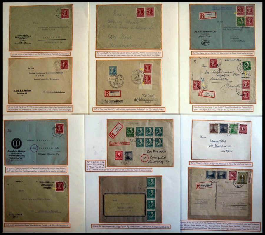 THÜRINGEN 92-99 BRIEF, saubere Briefsammlung von 116 Belegen der Freimarkenausgabe, alle mit viel Sachverstand nach Papi